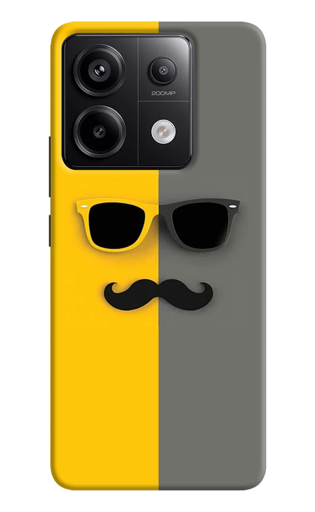 Sunglasses with Mustache Redmi Note 13 Pro 5G Hard Case Back Cover by Casekaro
