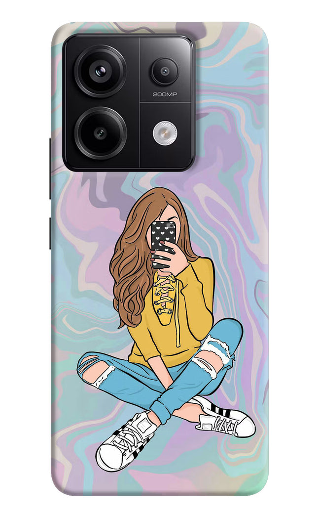Selfie Girl Redmi Note 13 Pro 5G Hard Case Back Cover by Casekaro