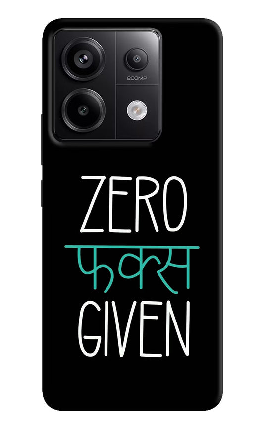 Zero Fucks Given Redmi Note 13 Pro 5G Hard Case Back Cover by Casekaro