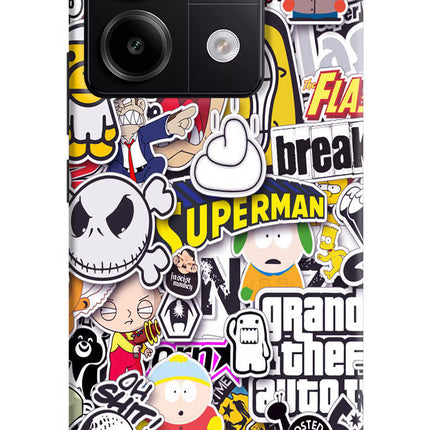 Sticker Bomb Redmi Note 13 Pro 5G Hard Case Back Cover by Casekaro