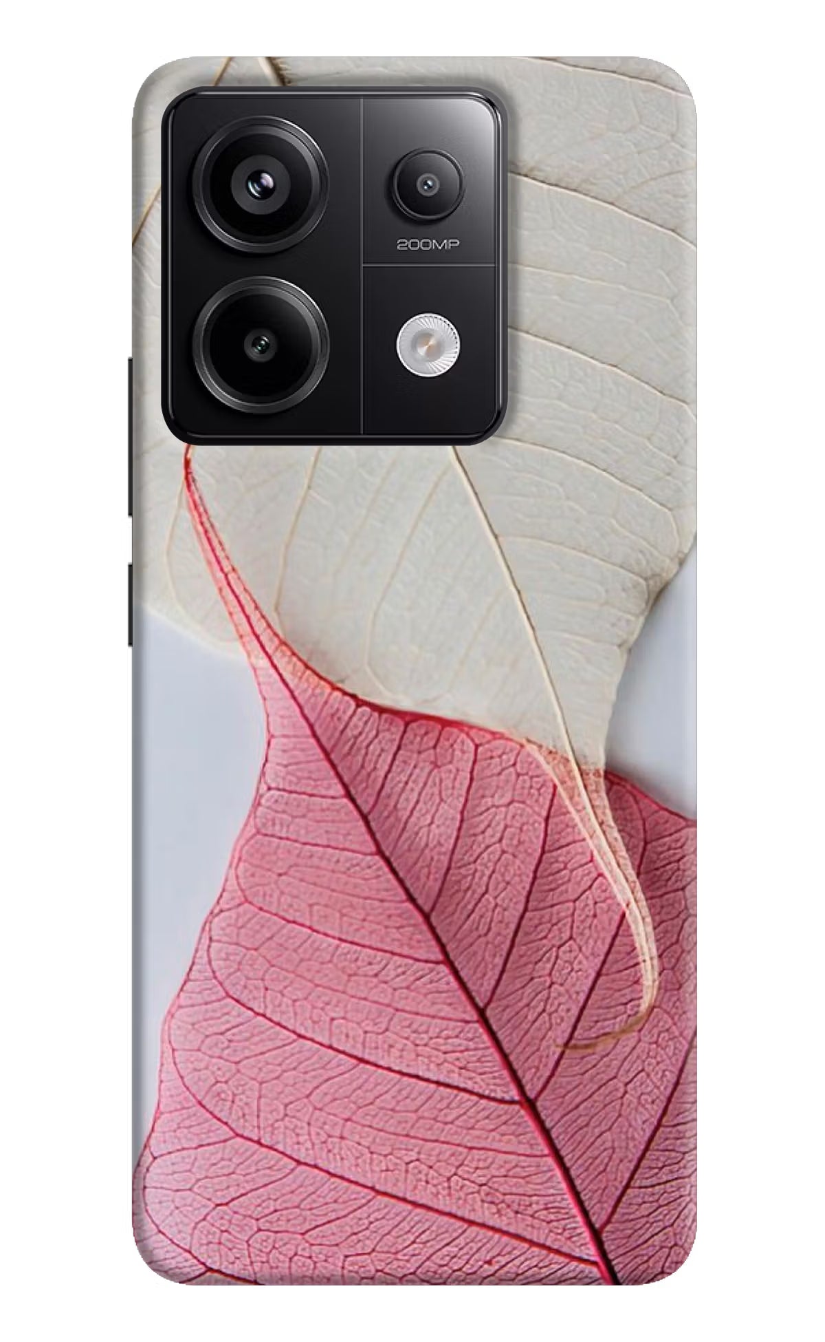 White Pink Leaf Redmi Note 13 Pro 5G Hard Case Back Cover by Casekaro