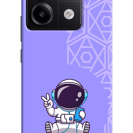 Cute Astronaut Chilling Redmi Note 13 Pro 5G Hard Case Back Cover by Casekaro