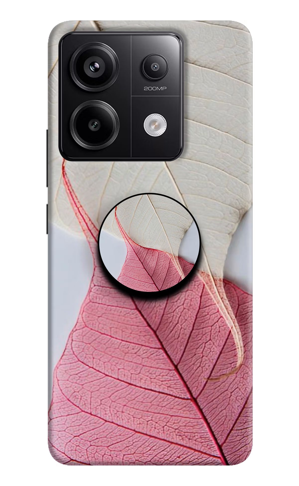 White Pink Leaf Redmi Note 13 Pro 5G Pop Case by Casekaro