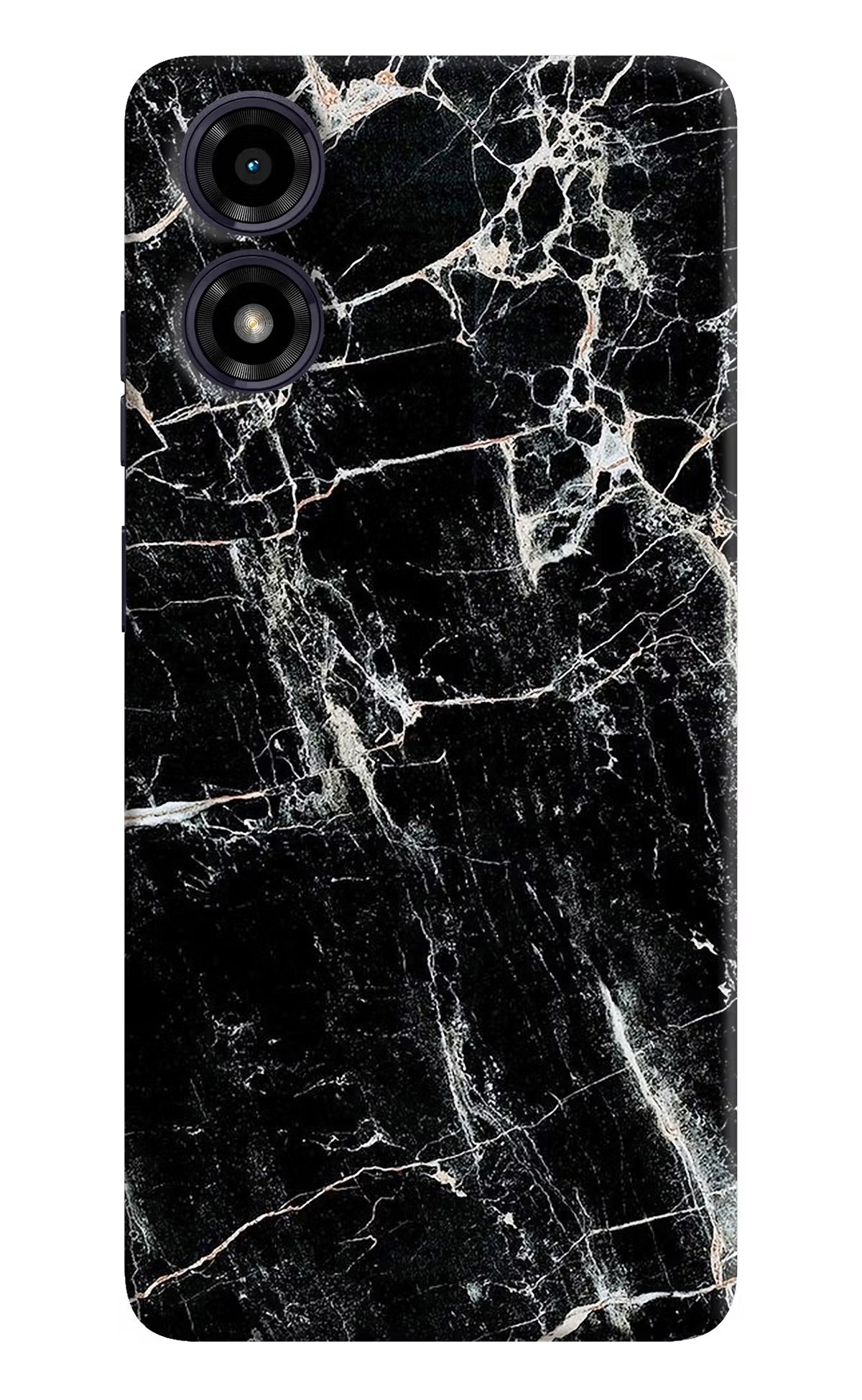 Black Marble Texture Moto G04 Hard Case Back Cover by Casekaro