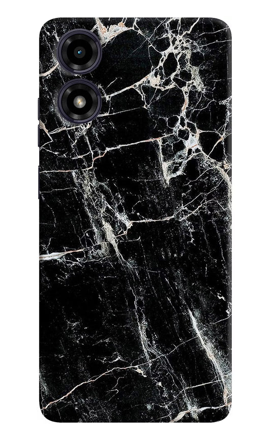 Black Marble Texture Moto G04 Hard Case Back Cover by Casekaro