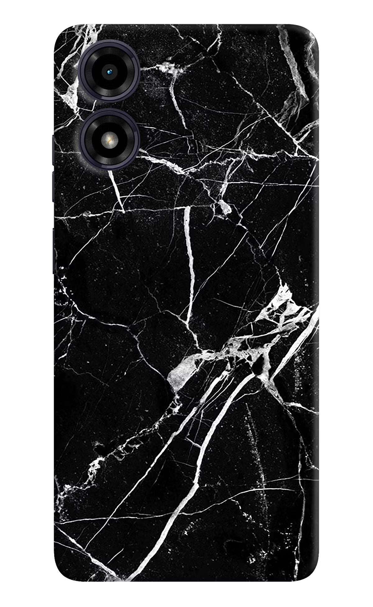 Black Marble Pattern Moto G04 Hard Case Back Cover by Casekaro