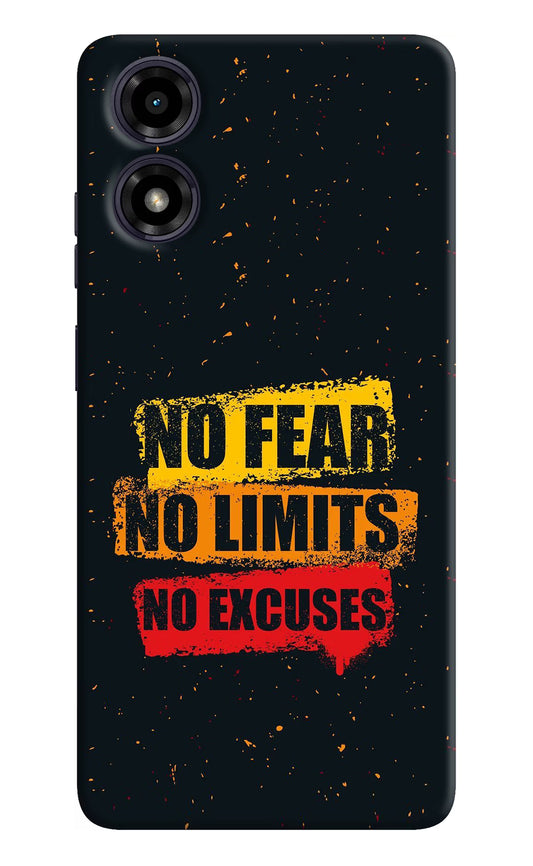 No Fear No Limits No Excuse Moto G04 Hard Case Back Cover by Casekaro