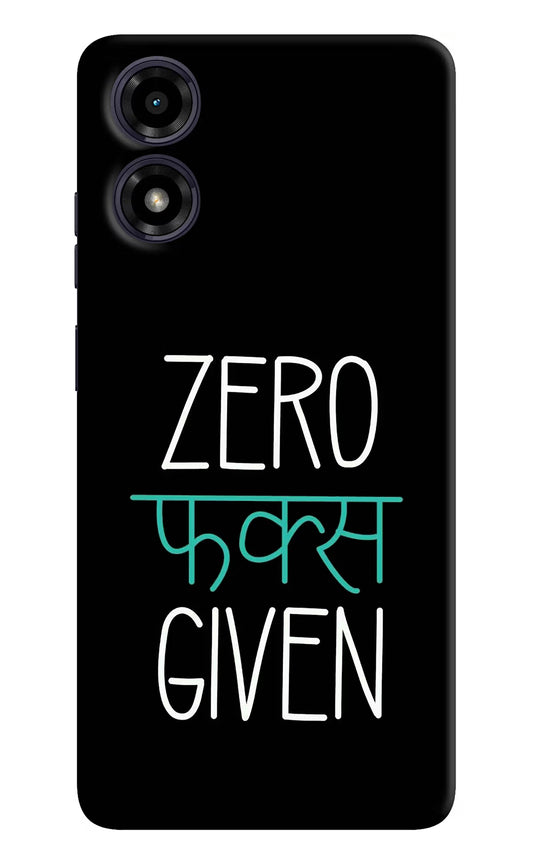 Zero Fucks Given Moto G04 Hard Case Back Cover by Casekaro