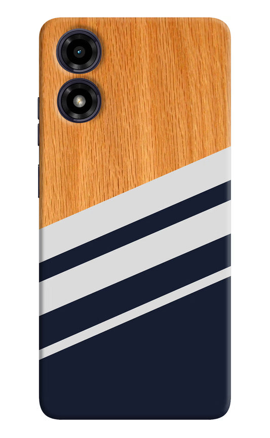 Blue and white wooden Moto G04 Hard Case Back Cover by Casekaro