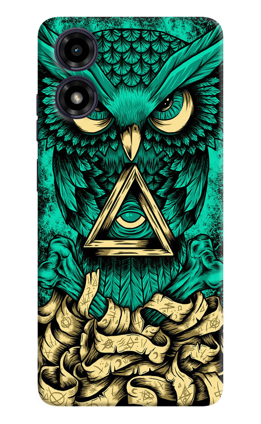Green Owl Moto G04 Hard Case Back Cover by Casekaro