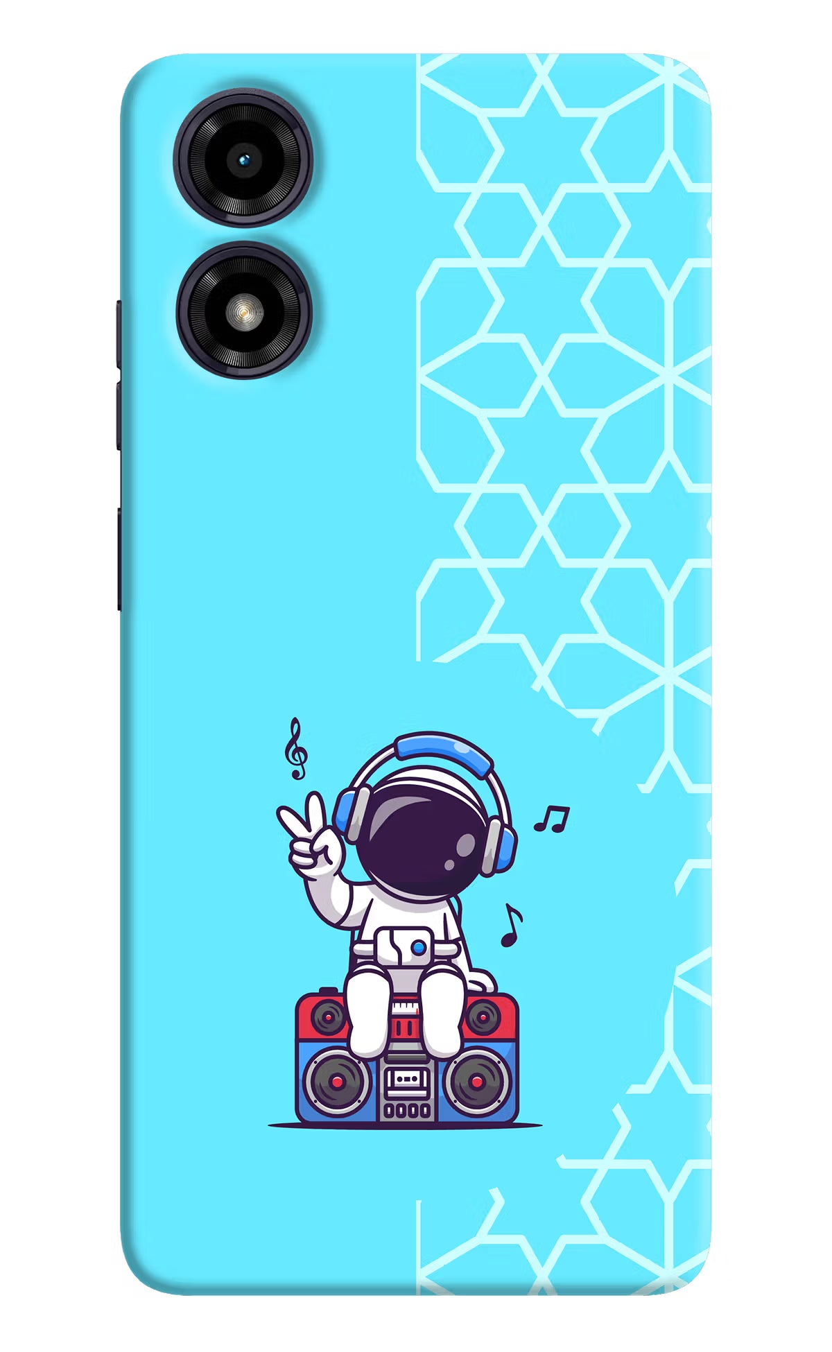 Cute Astronaut Chilling Moto G04 Hard Case Back Cover by Casekaro