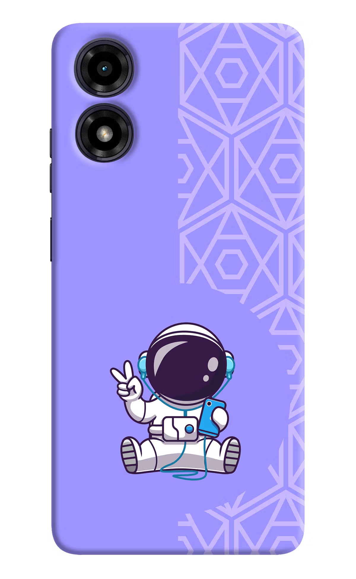 Cute Astronaut Chilling Moto G04 Hard Case Back Cover by Casekaro