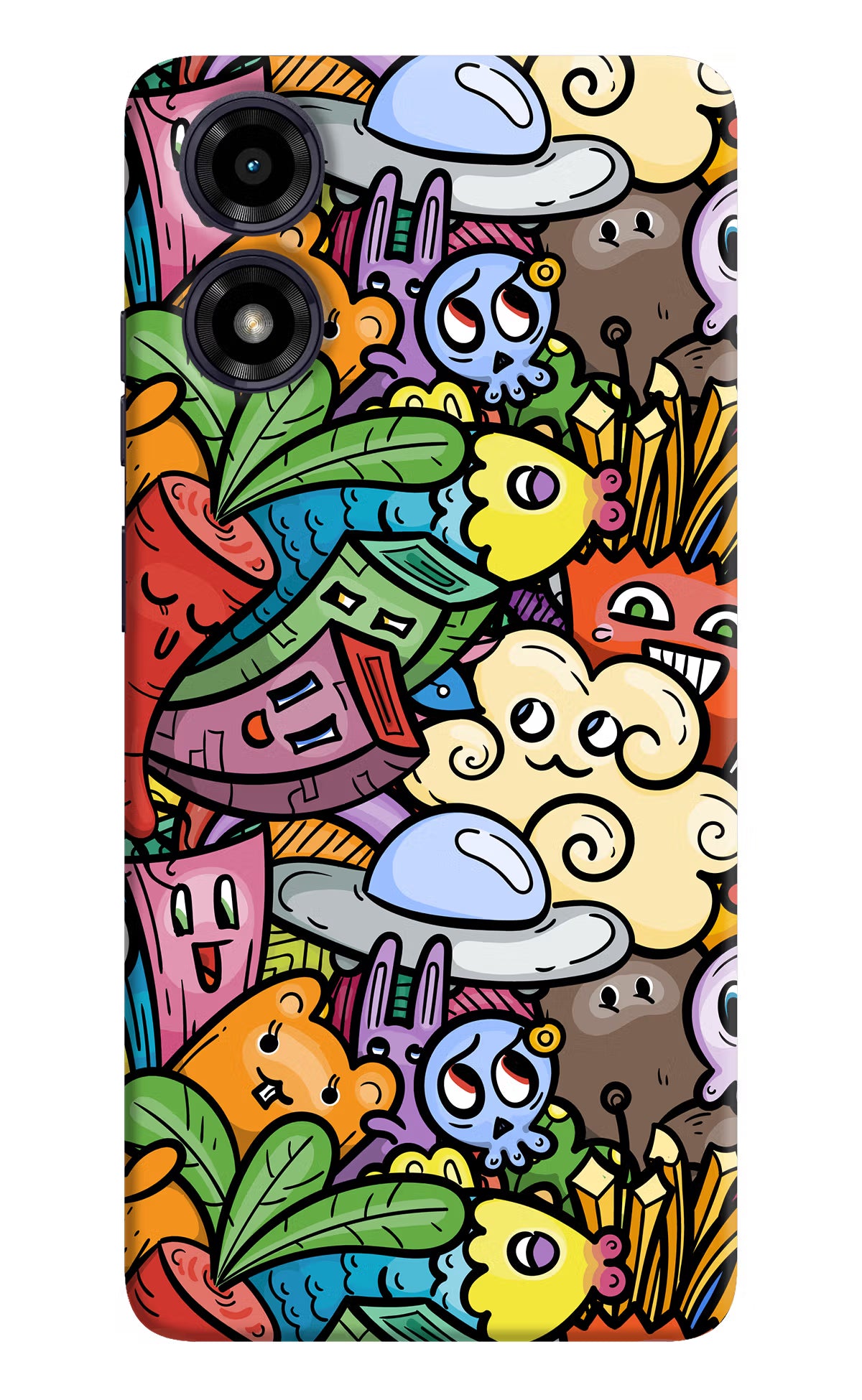 Veggie Doodle Moto G04 Hard Case Back Cover by Casekaro