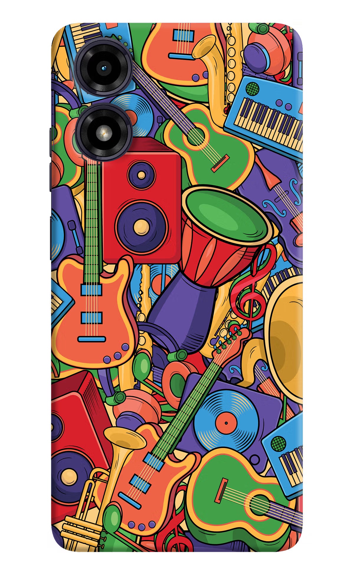 Music Instrument Doodle Moto G04 Hard Case Back Cover by Casekaro
