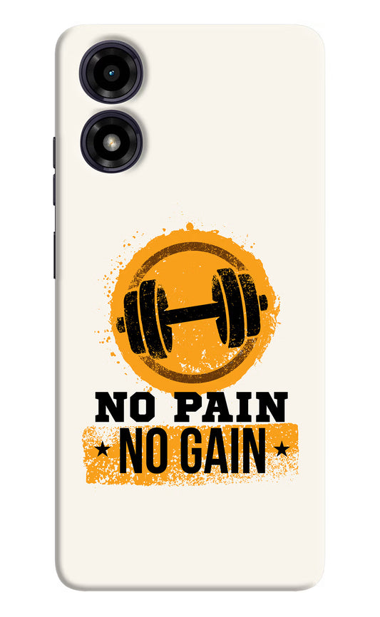 No Pain No Gain Moto G04 Hard Case Back Cover by Casekaro