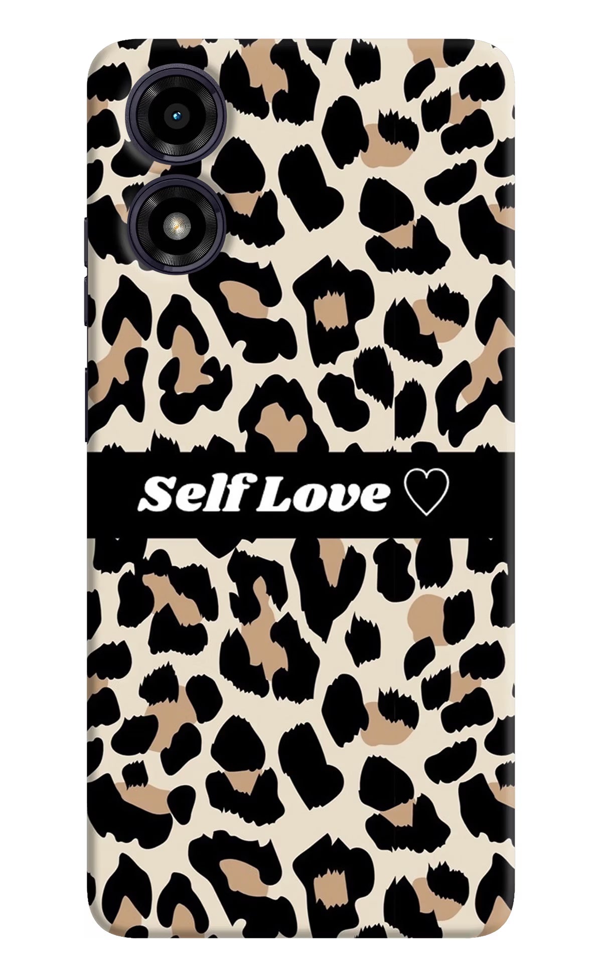 Leopard Print Self Love Moto G04 Hard Case Back Cover by Casekaro