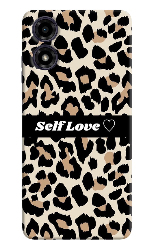 Leopard Print Self Love Moto G04 Hard Case Back Cover by Casekaro
