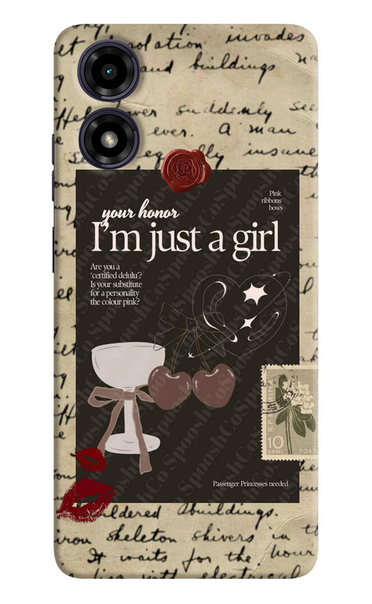 I am just a girl Moto G04 Hard Case Back Cover by Casekaro