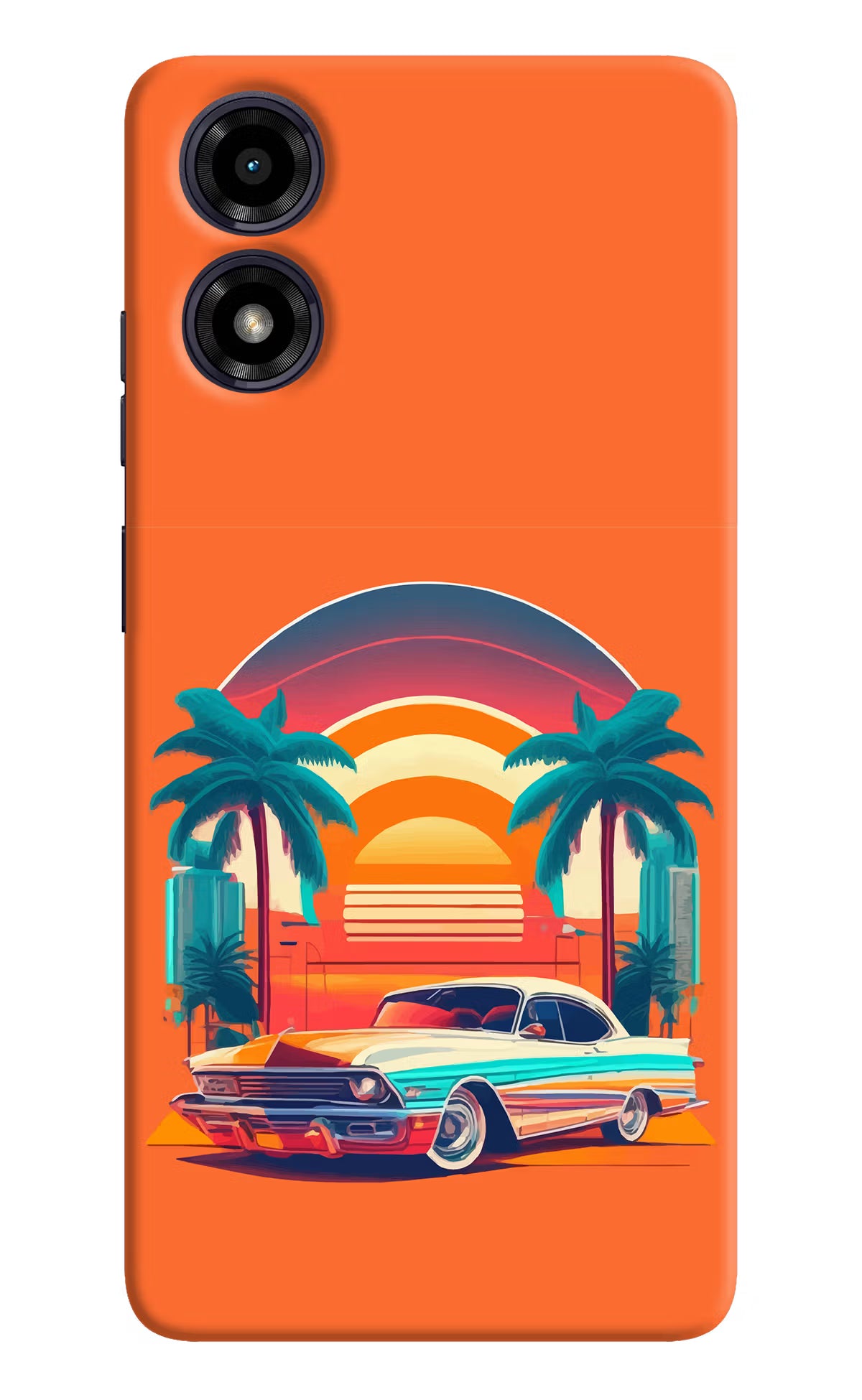 Palm Drive 80s Moto G04 Hard Case Back Cover by Casekaro