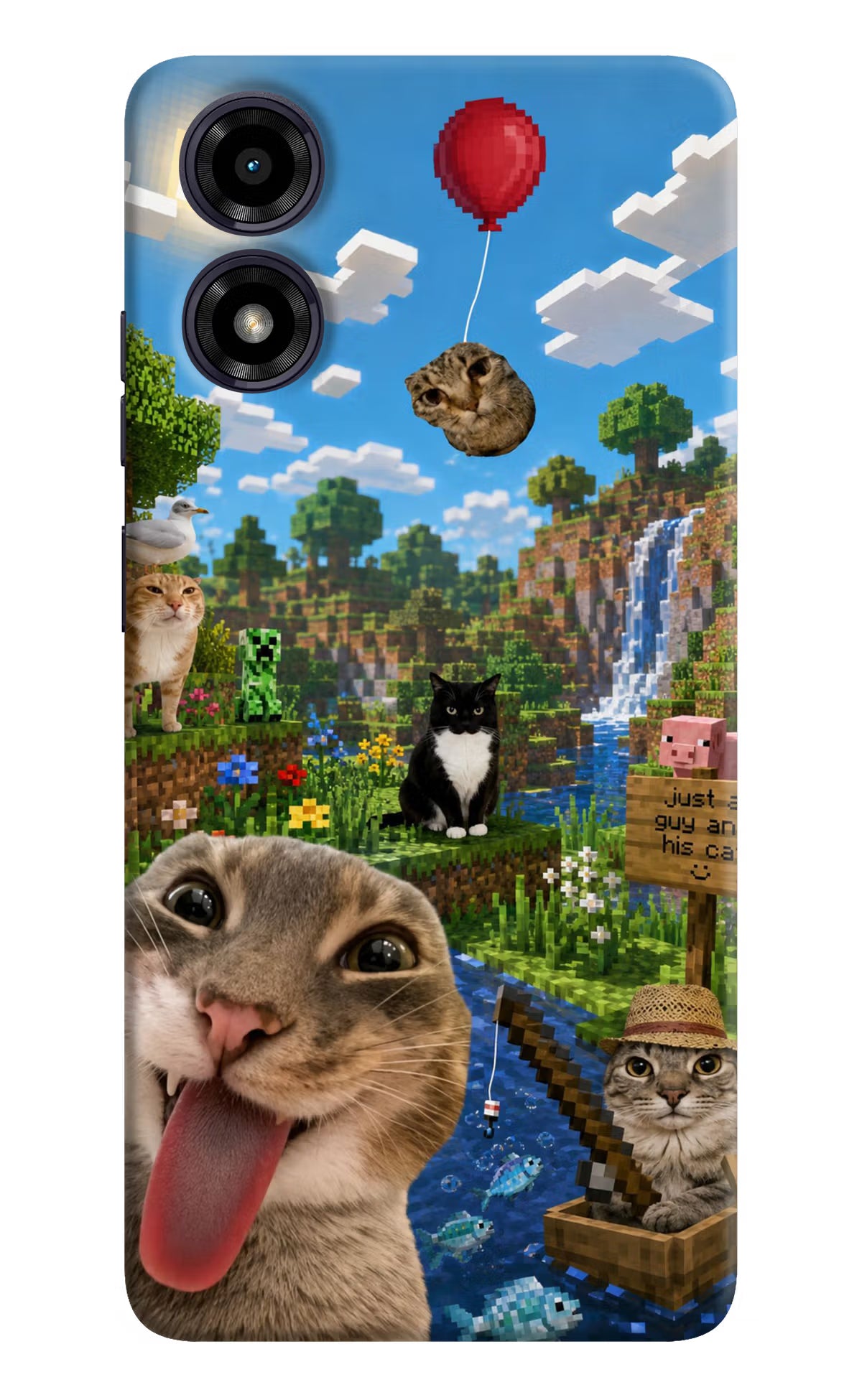 Minecraft Cat Chaos Moto G04 Back Cover