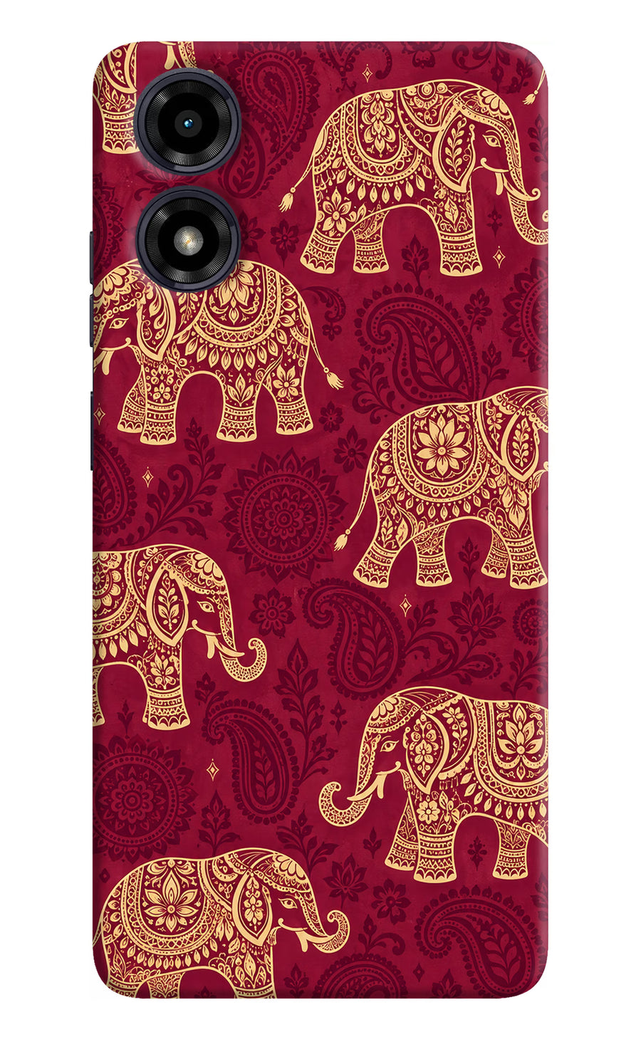 Maroon Elephant Moto G04 Back Cover, Hard case
