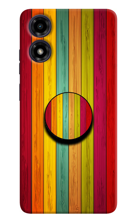 Multicolor Wooden Moto G04 Pop Case by Casekaro