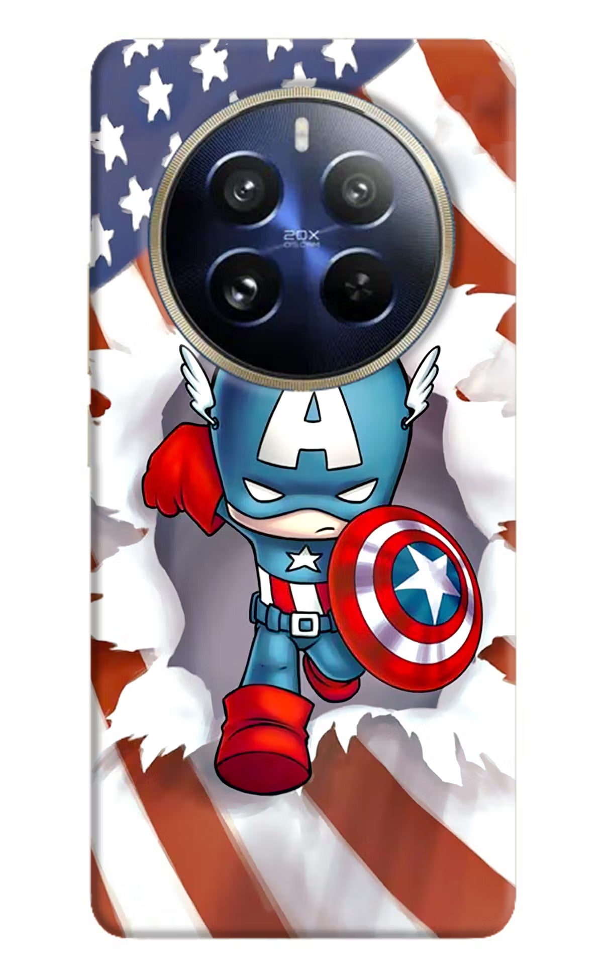 Captain America Realme 12 Pro 5G/12 Pro+ 5G Hard Case Back Cover by Casekaro