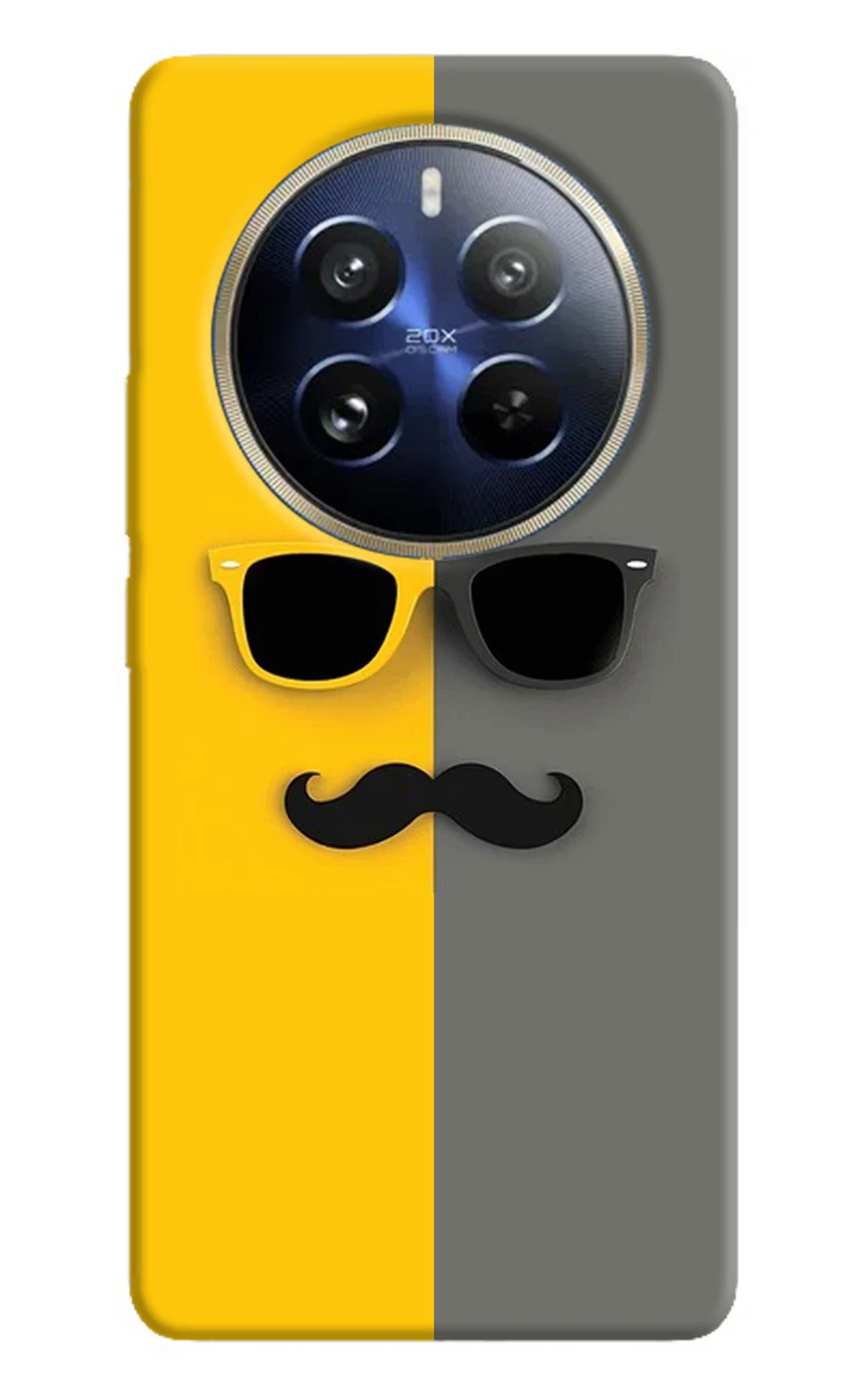 Sunglasses with Mustache Realme 12 Pro 5G/12 Pro+ 5G Hard Case Back Cover by Casekaro
