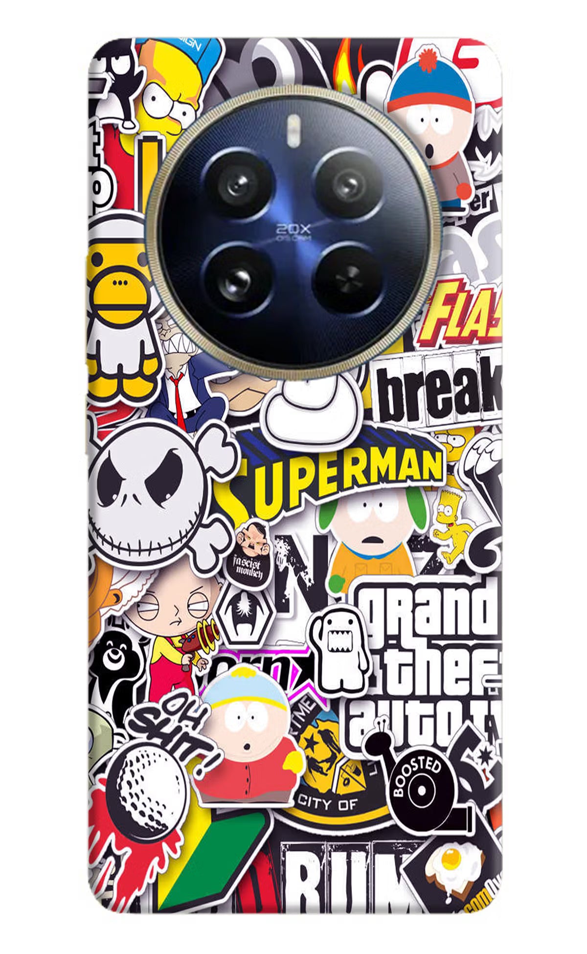 Sticker Bomb Realme 12 Pro 5G/12 Pro+ 5G Hard Case Back Cover by Casekaro