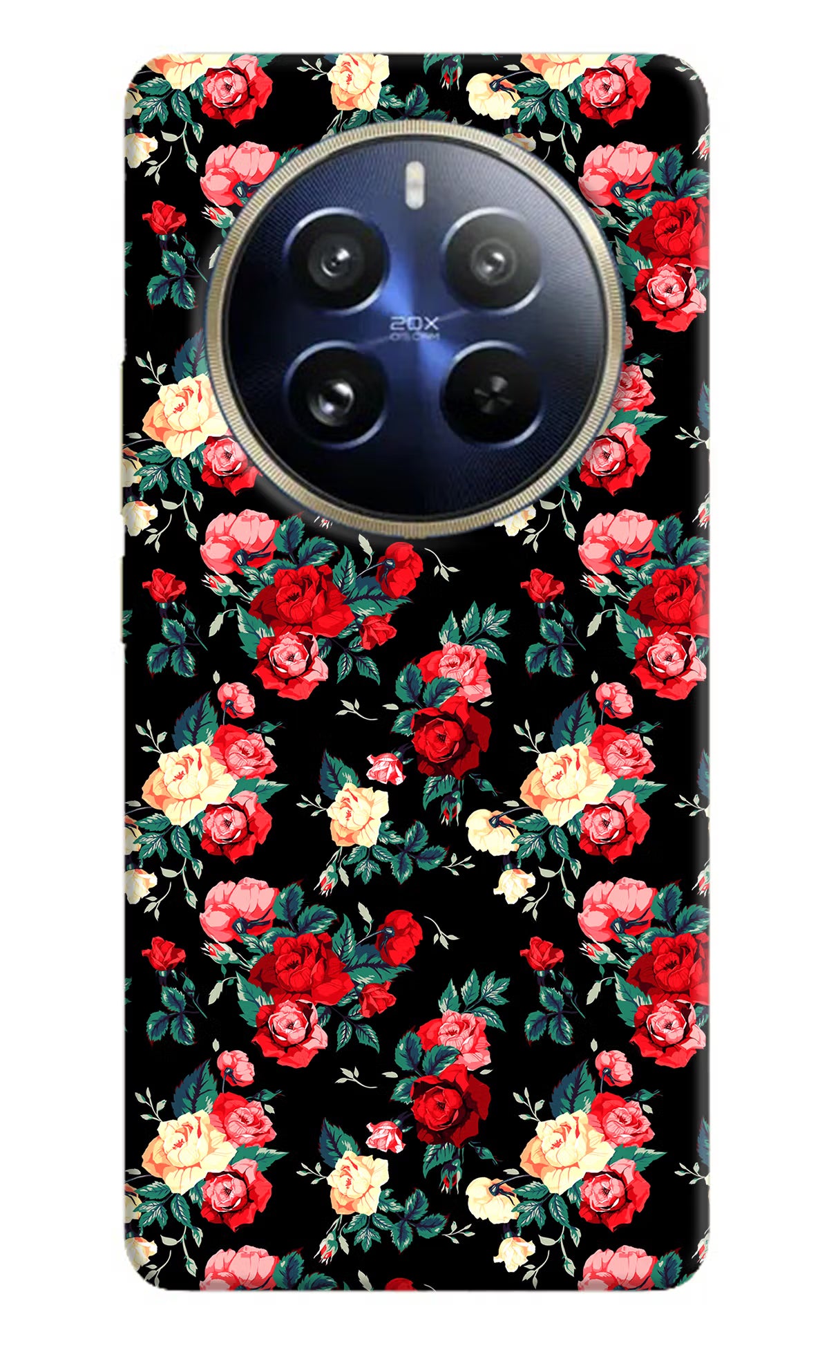 Rose Pattern Realme 12 Pro 5G/12 Pro+ 5G Hard Case Back Cover by Casekaro
