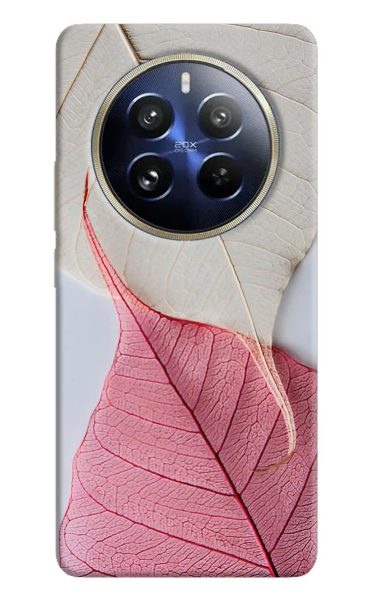 White Pink Leaf Realme 12 Pro 5G/12 Pro+ 5G Hard Case Back Cover by Casekaro