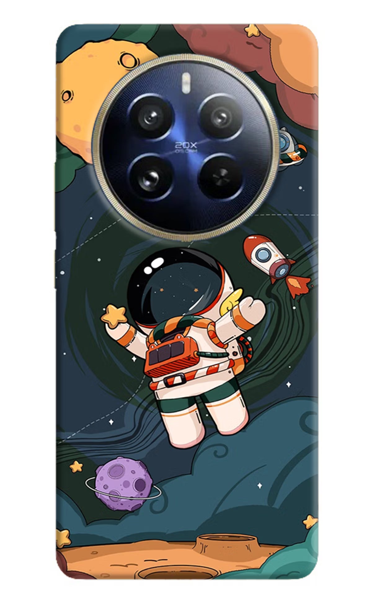 Cartoon Astronaut Realme 12 Pro 5G/12 Pro+ 5G Hard Case Back Cover by Casekaro