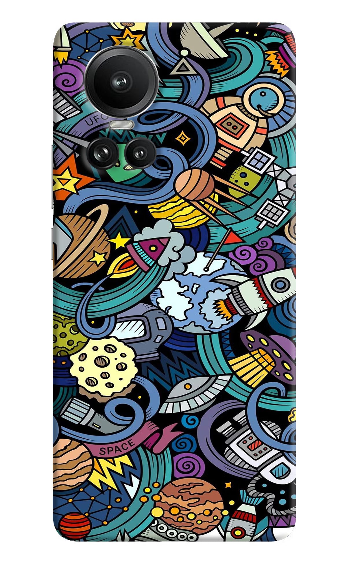 Space Abstract Oppo Reno10 5G/10 Pro 5G Hard Case Back Cover by Casekaro