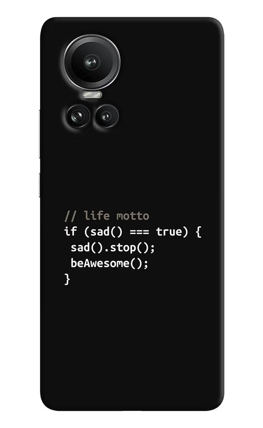 Life Motto Code Oppo Reno10 5G/10 Pro 5G Hard Case Back Cover by Casekaro