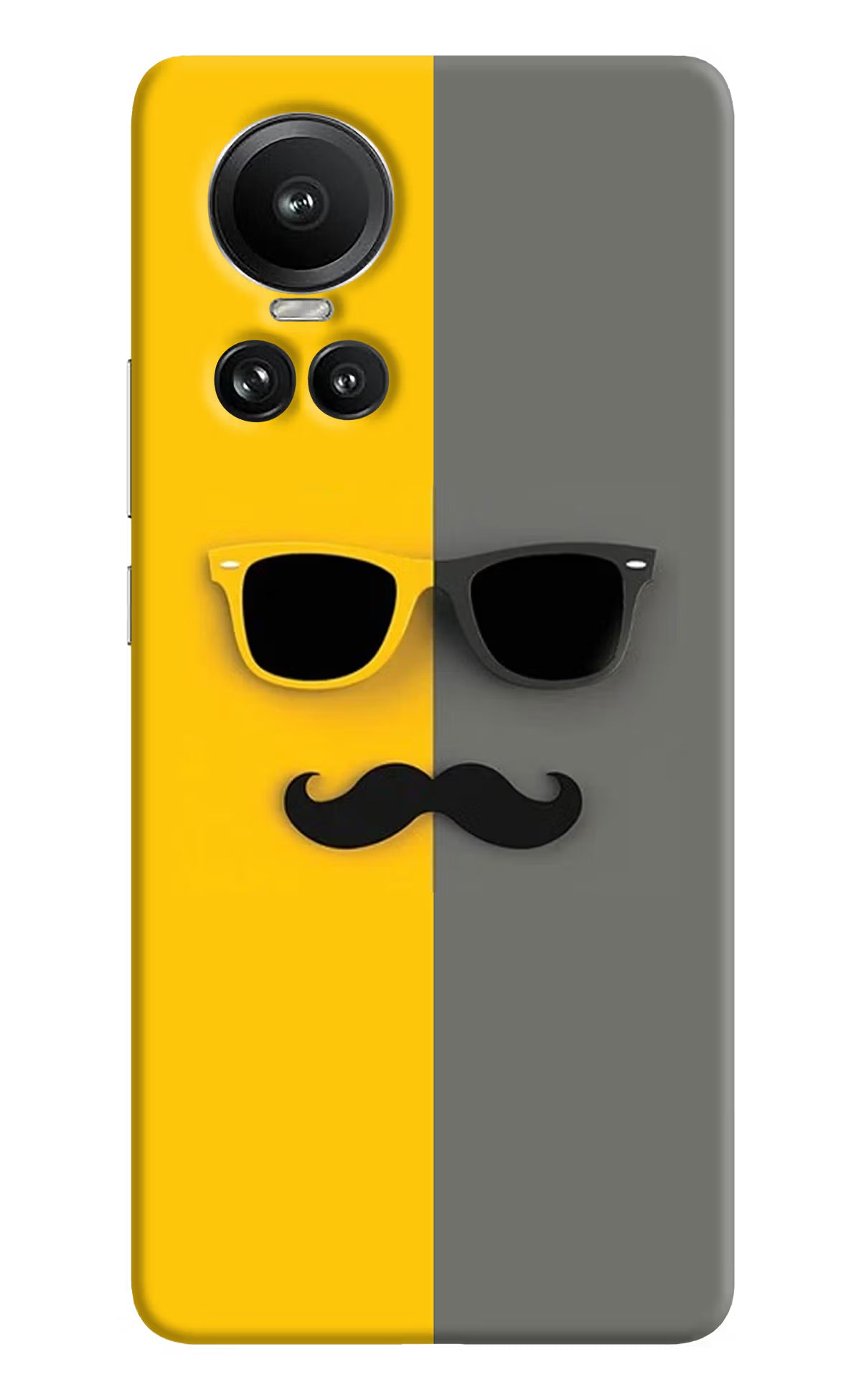 Sunglasses with Mustache Oppo Reno10 5G/10 Pro 5G Hard Case Back Cover by Casekaro