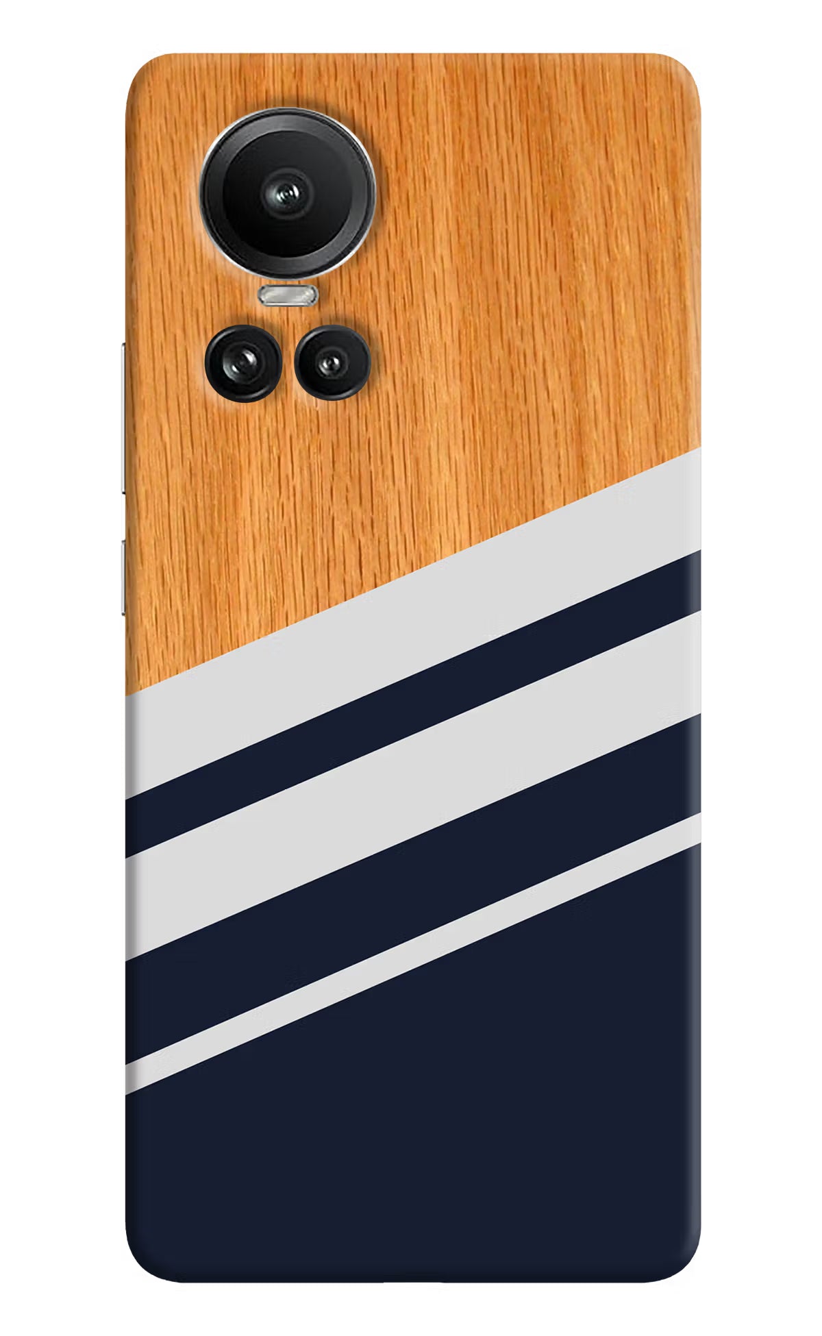 Blue and white wooden Oppo Reno10 5G/10 Pro 5G Hard Case Back Cover by Casekaro