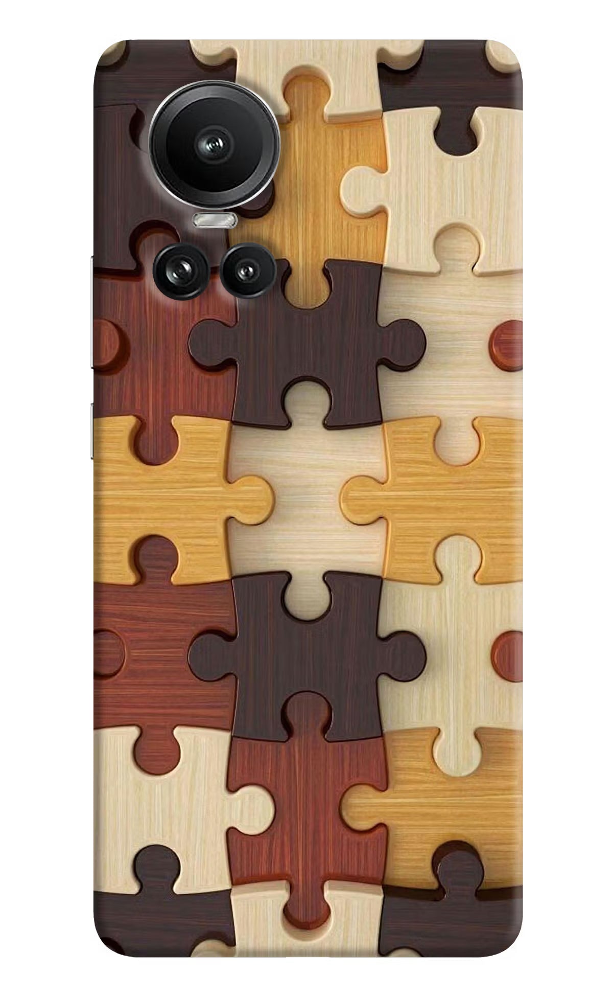 Wooden Puzzle Oppo Reno10 5G/10 Pro 5G Hard Case Back Cover by Casekaro