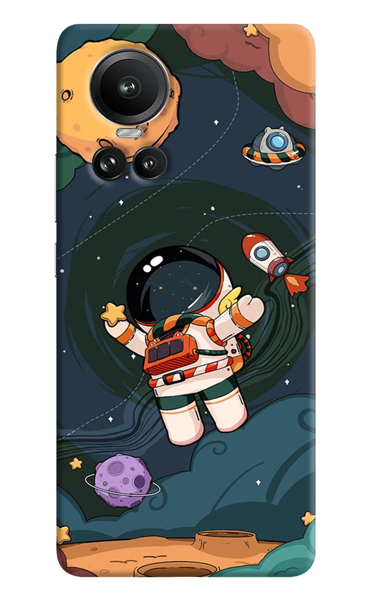 Cartoon Astronaut Oppo Reno10 5G/10 Pro 5G Hard Case Back Cover by Casekaro