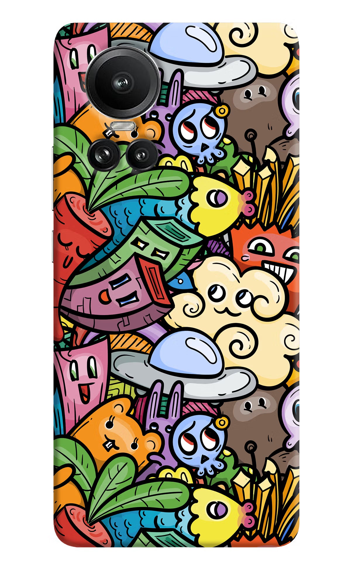 Veggie Doodle Oppo Reno10 5G/10 Pro 5G Hard Case Back Cover by Casekaro