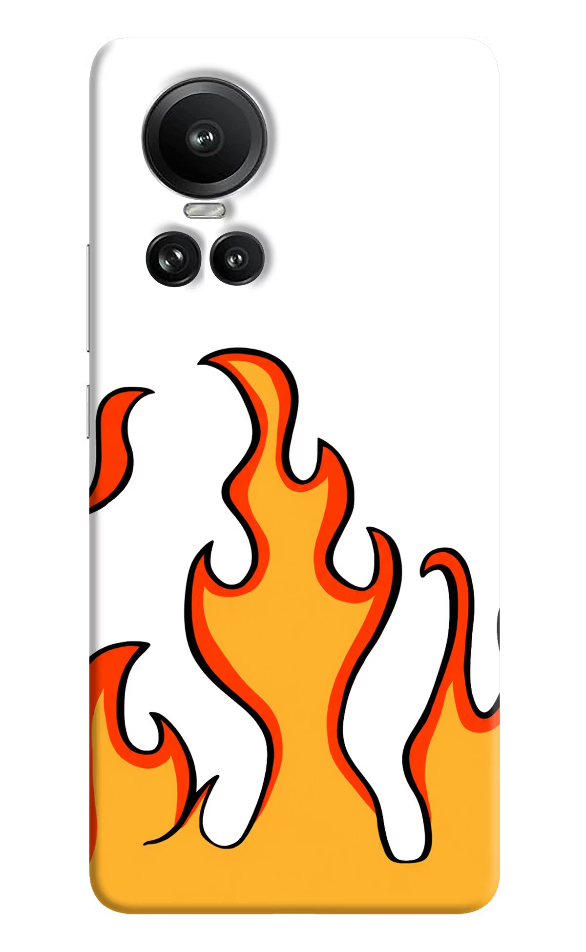 Fired Up – White Oppo Reno10 5G/10 Pro 5G Hard Case Back Cover by Casekaro
