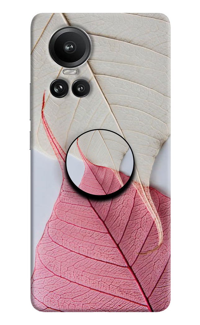 White Pink Leaf Oppo Reno10 5G/10 Pro 5G Pop Case by Casekaro