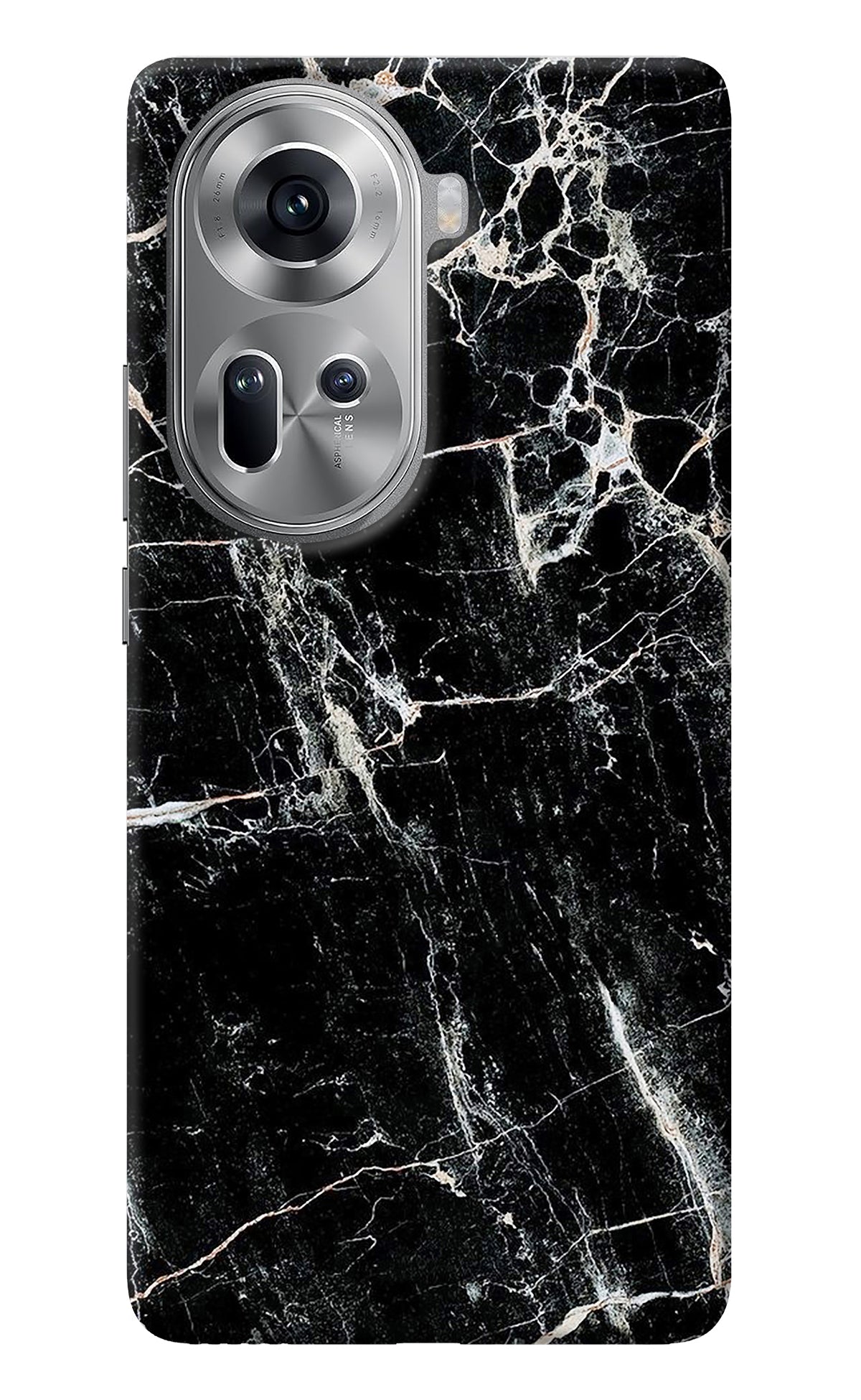 Black Marble Texture Oppo Reno11 Back Cover