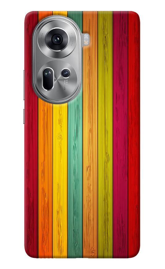 Multicolor Wooden Oppo Reno11 Back Cover