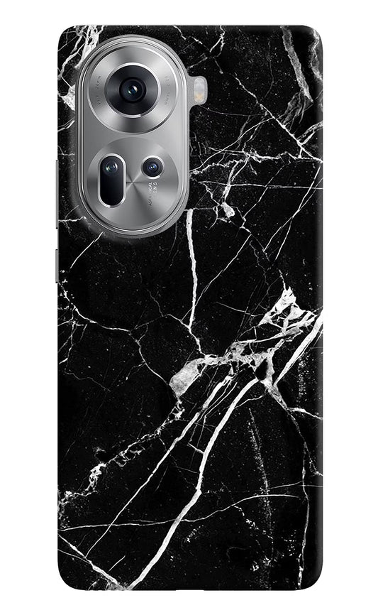 Black Marble Pattern Oppo Reno11 Hard Case Back Cover by Casekaro