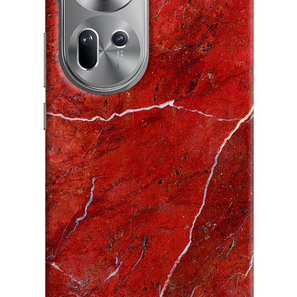 Red Marble Design Oppo Reno11 Hard Case Back Cover by Casekaro