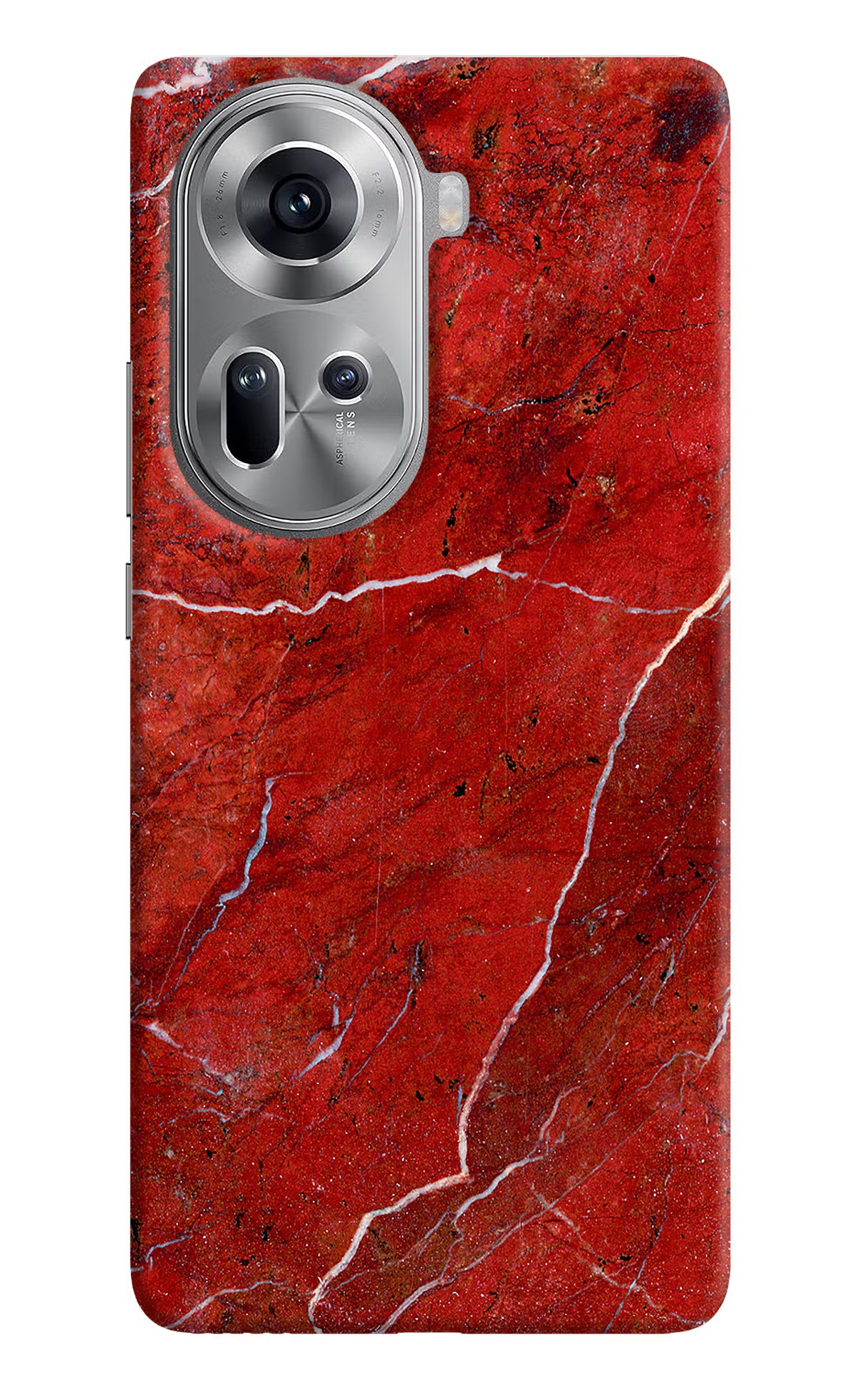 Red Marble Design Oppo Reno11 Hard Case Back Cover by Casekaro