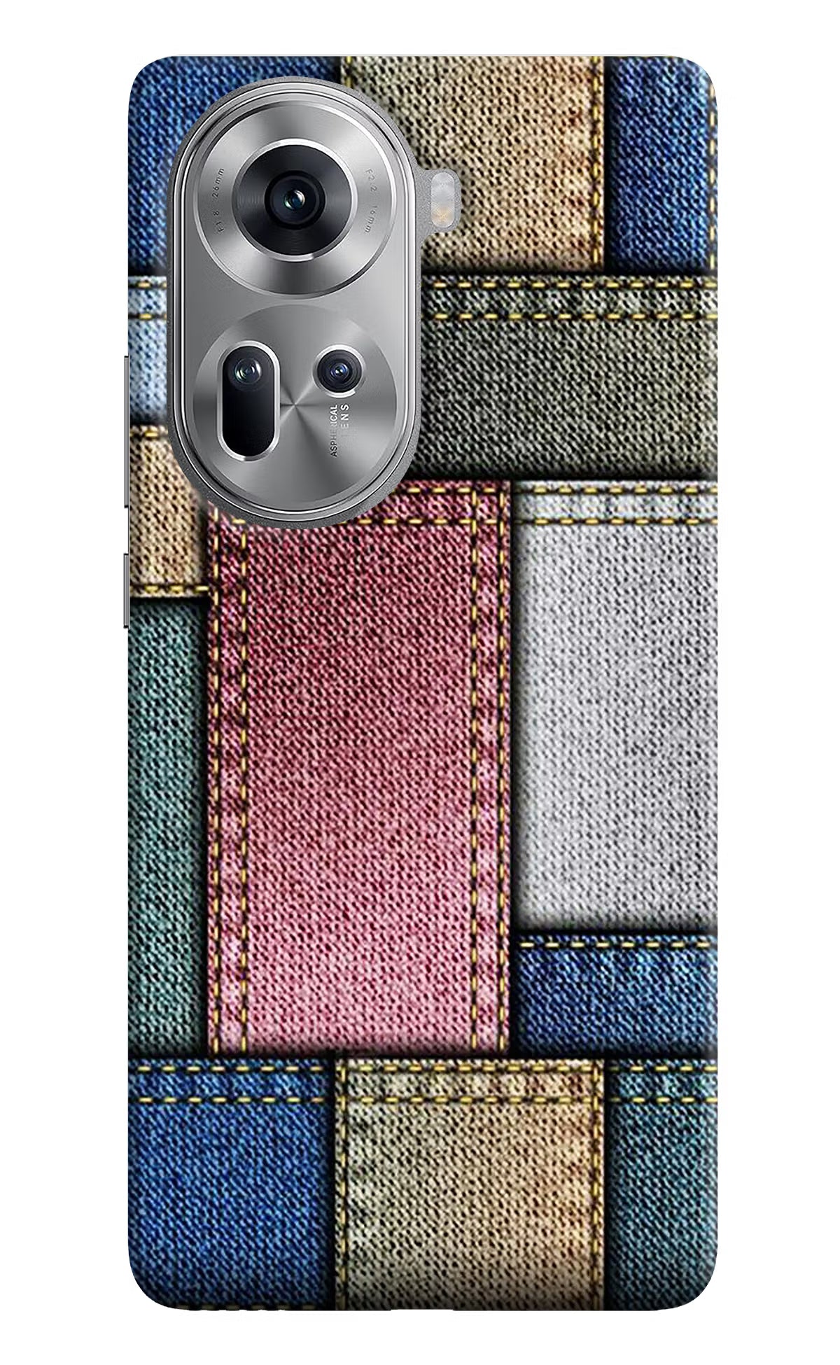 Multicolor Jeans Oppo Reno11 Hard Case Back Cover by Casekaro