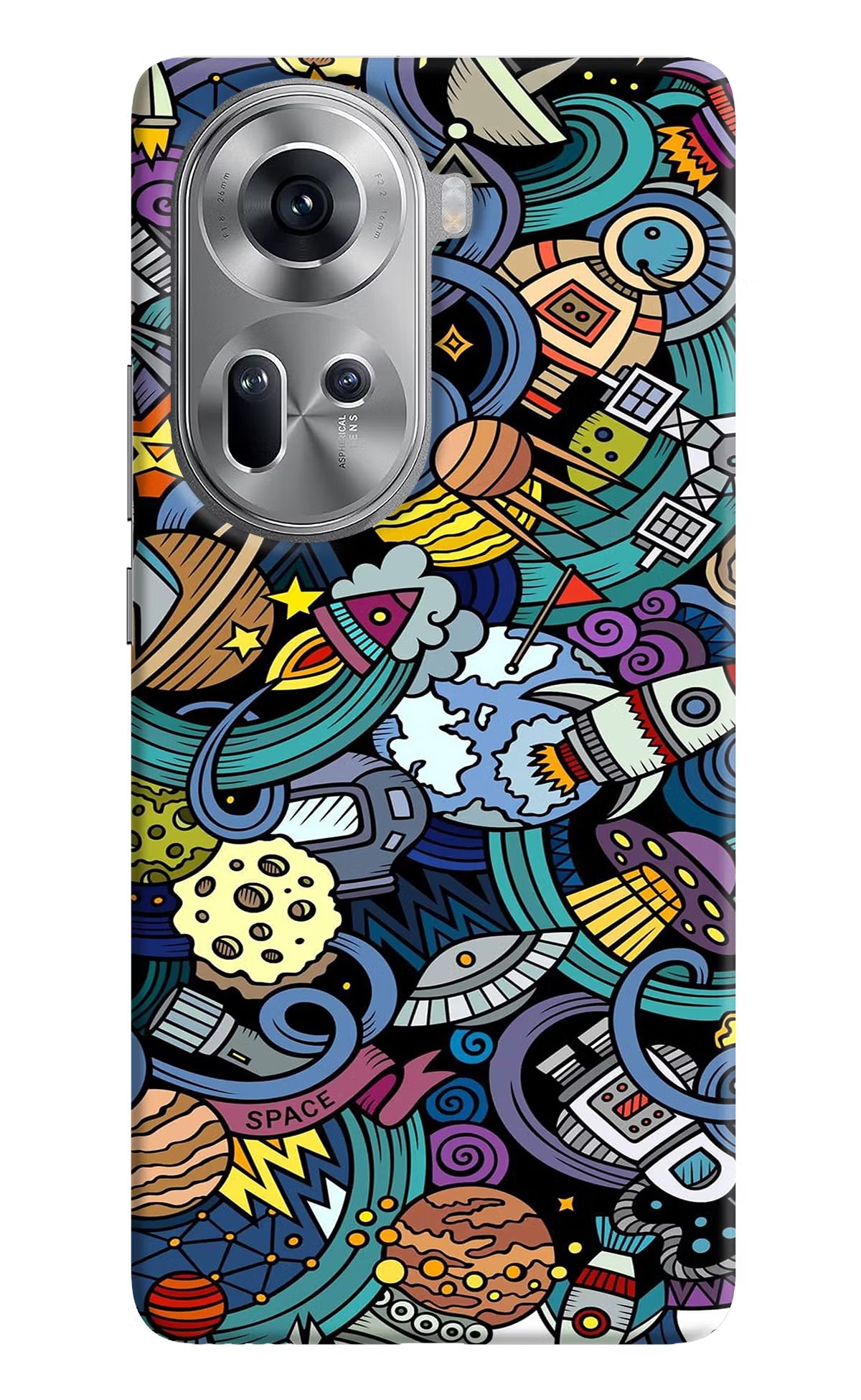 Space Abstract Oppo Reno11 Hard Case Back Cover by Casekaro