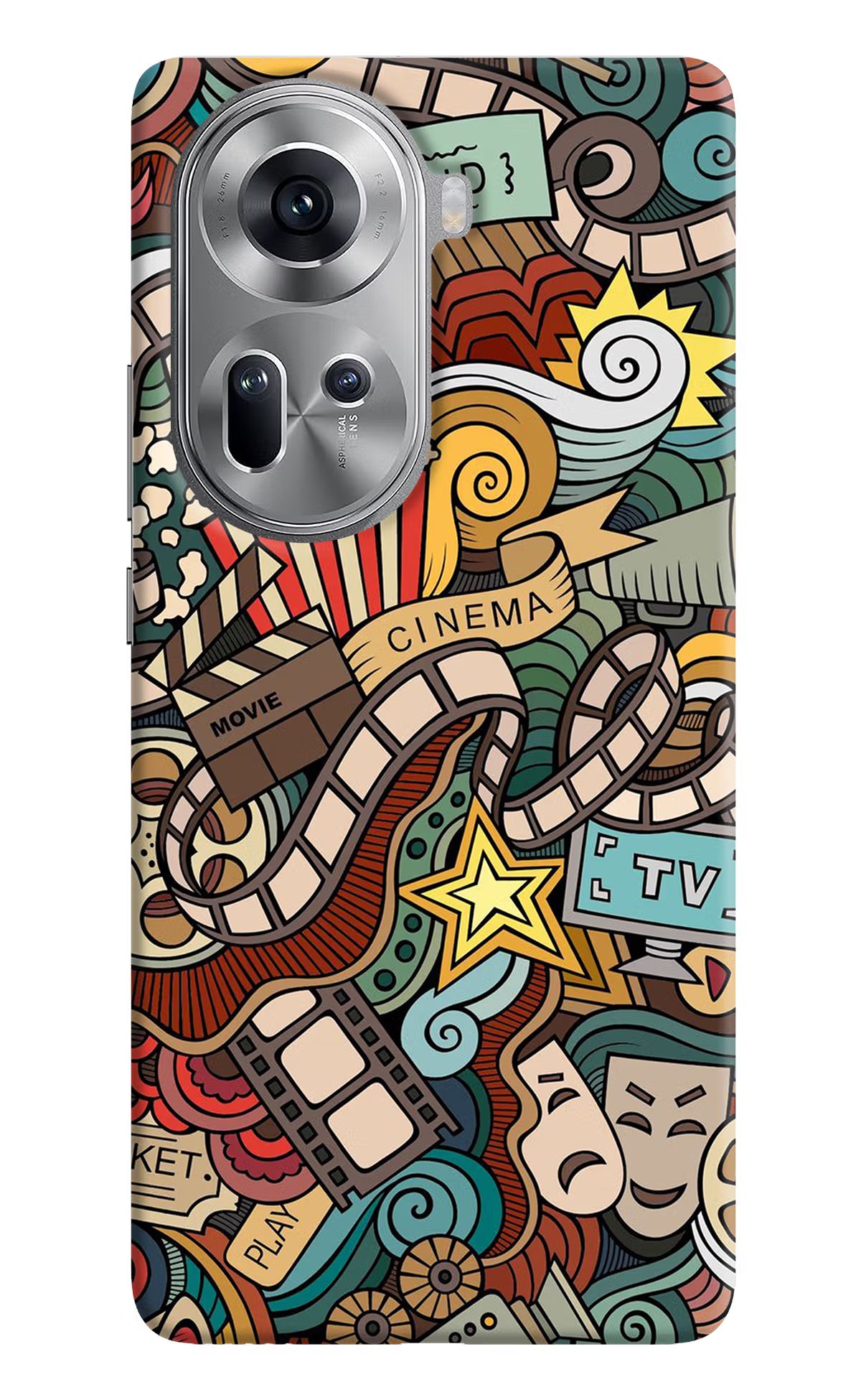 Cinema Abstract Oppo Reno11 Hard Case Back Cover by Casekaro