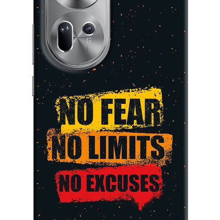 No Fear No Limits No Excuse Oppo Reno11 Hard Case Back Cover by Casekaro